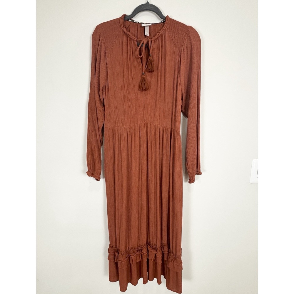 Knox Rose Long Sleeve Maxi Dress in Rust